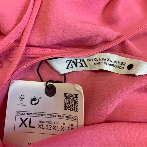 ZARA pink cape maxi dress limited edition Sz XL NWT - Picture 11 of 16